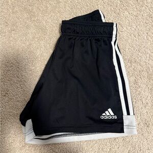 adidas Black Athletic Shorts with White Trim